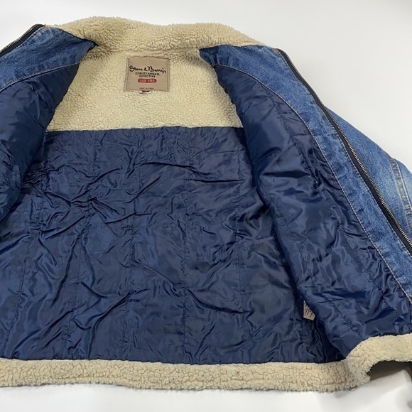 Steve & Barry’s Sherpa Trimmed Denim Jacket Size Medium - Picture 7 of 8